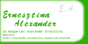 ernesztina alexander business card